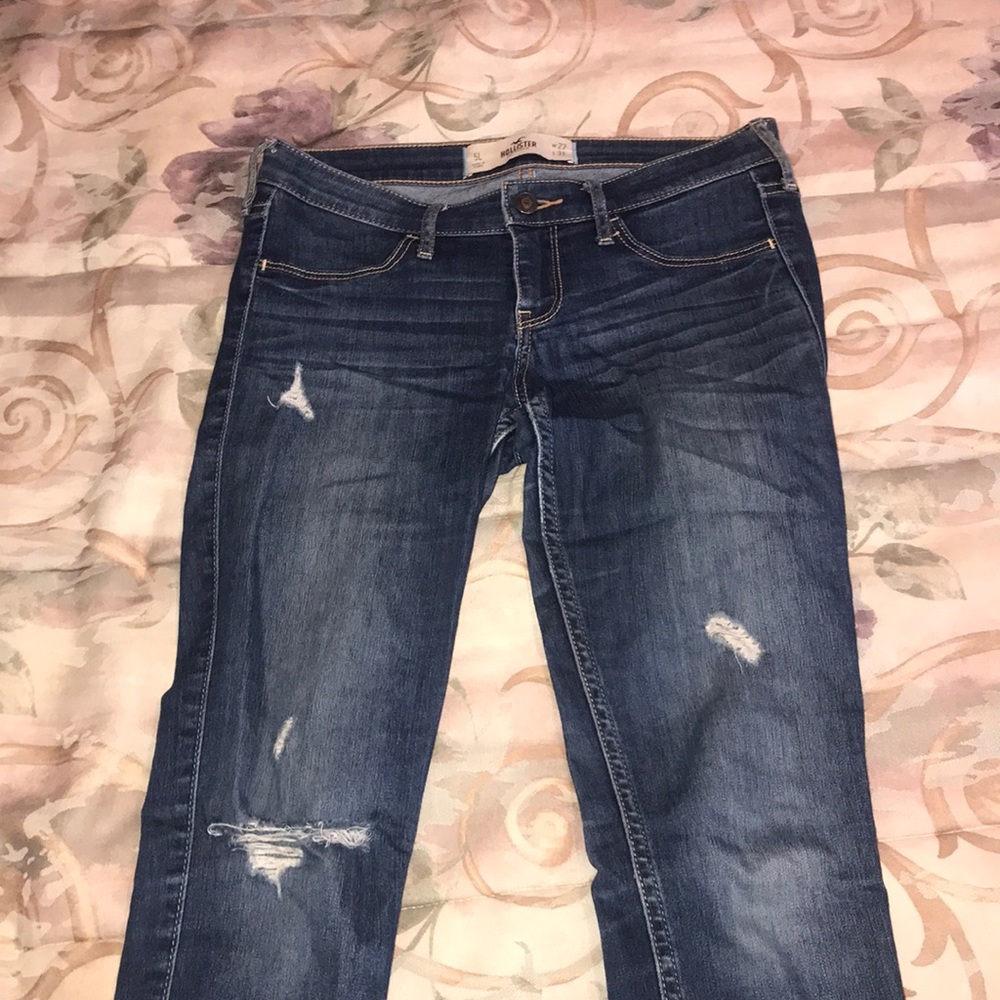 medium-washed skinny ripped jeans; W27 L31